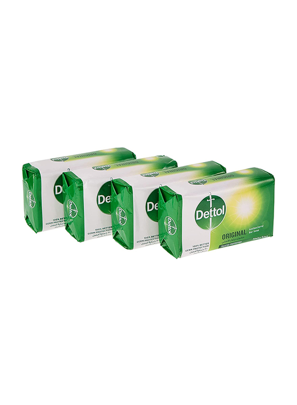 Dettol Cool Anti-Bacterial Bathing Soap Bar Mint & Bergamot Fragrance, 4 x 165g