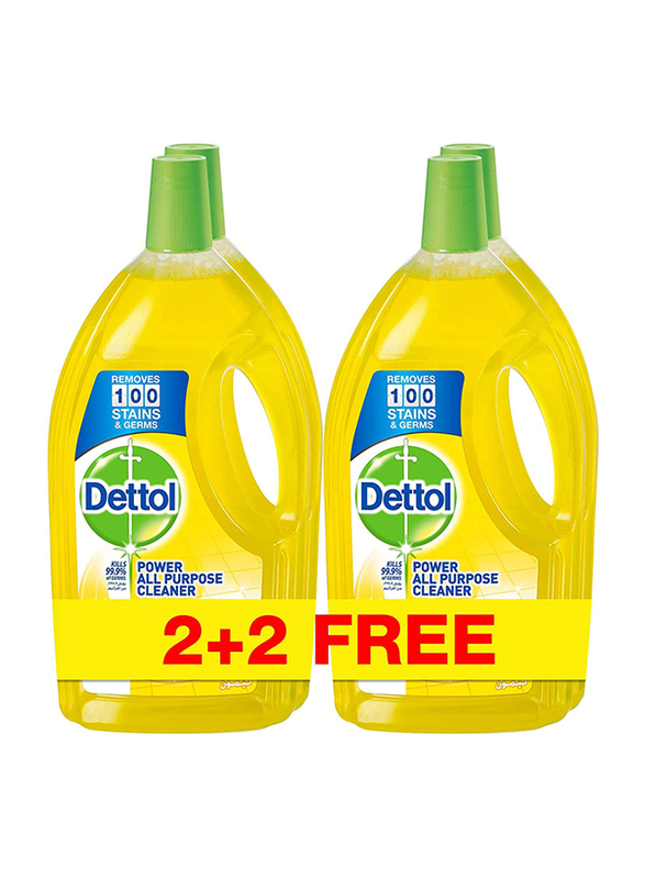 Dettol Lemon Power All Purpose Cleaner, 4 x 900ml