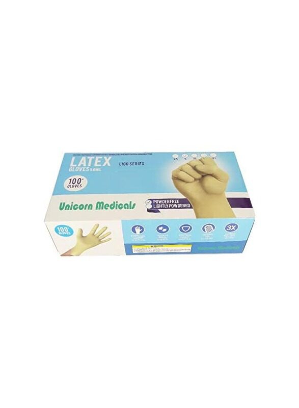 

Generic Latex Gloves, White, Small, 100 Pieces