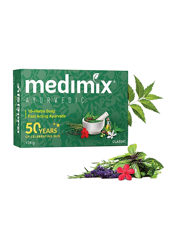 

Medimix Ayurvedic 18-Herbs Handmade Herbal Soap, 5 x 125g