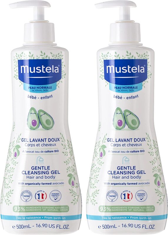 Mustela Gentle Cleansing Gel, 500ml, 2 Pieces