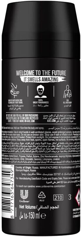 Axe Black Deodorant & Bodyspray for Men, 150ml
