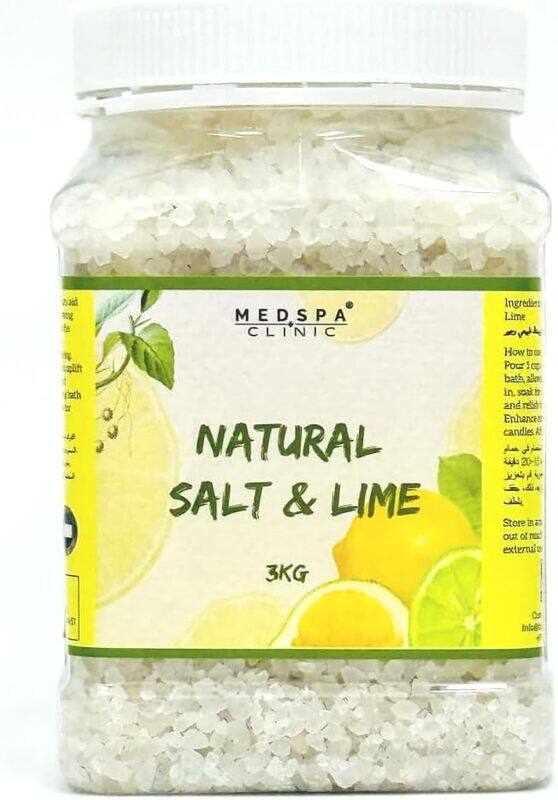 

MedspaClinic Natural Salt and Lime Bath Salts 3kg Natural Bath Salts Best for Good Sleep Relaxing Calming Body Care Beauty Aromatherapy