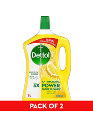 Dettol Lemon Antibacterial Power Floor Cleaner, 2 x 3Litres