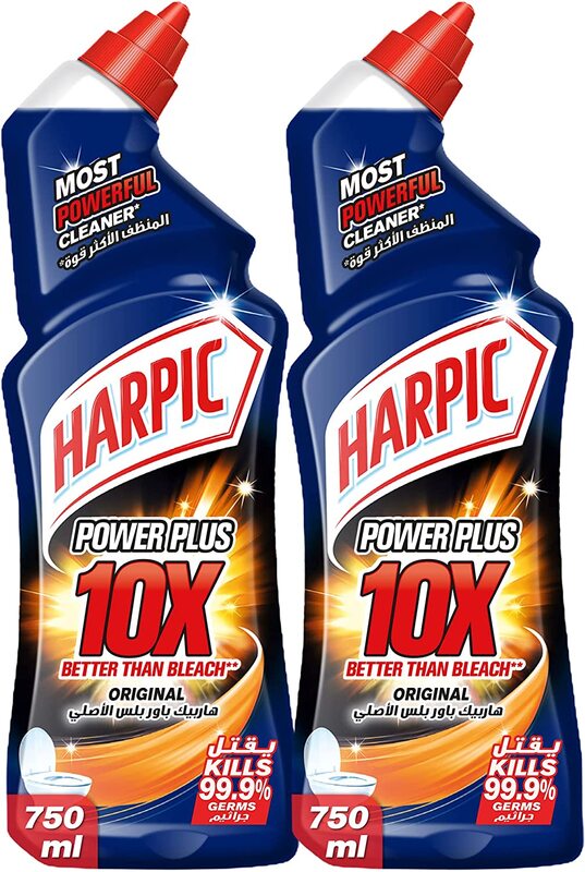 Harpic Original Power Plus 10 x Most Powerful Toilet Cleaner, 2 x 750ml