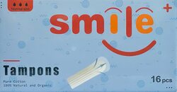 Smile Tampons Pure Cotton 100% Natural and Organic Normal Size 16pcs