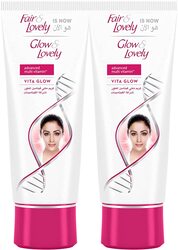 Glow & Lovely Formerly Fair & Lovely Face Cream with Vita Glow Advanced Multi Vitamin for Glowing Skin, 100gm, 2 Pieces