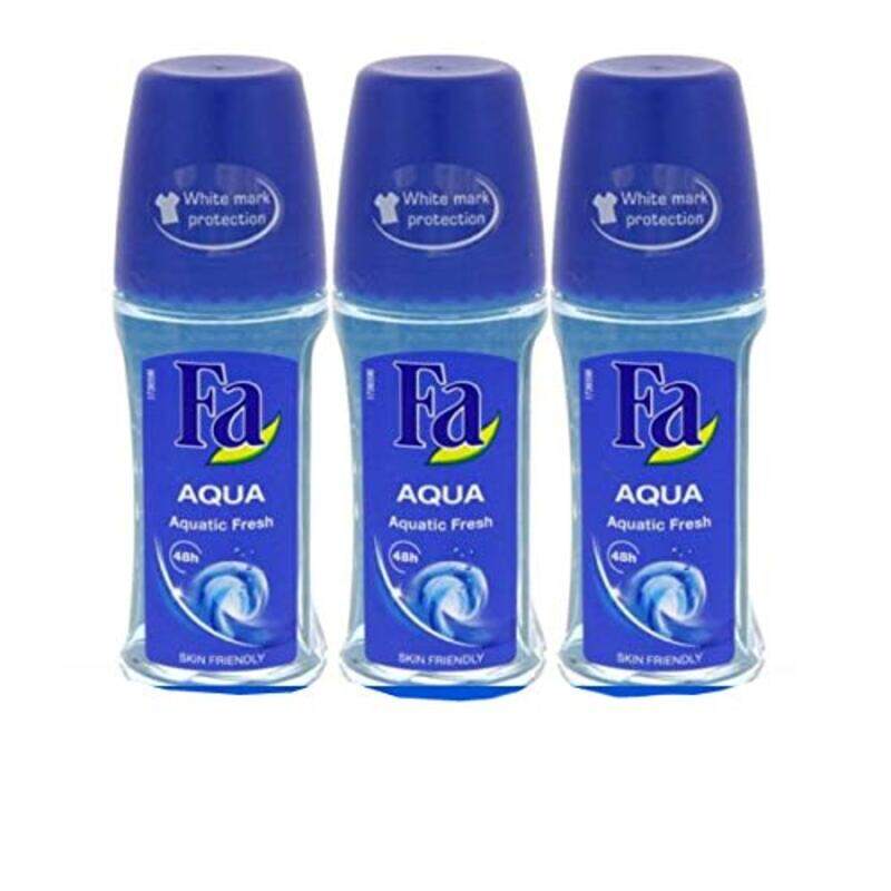 

Fa Aqua Aquatic Fresh Deo Roll On for Men, 3 x 50ml