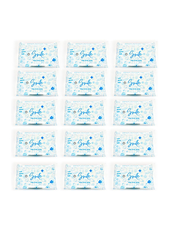 

Smile+ 15-Piece Pure Water Wipes, 150 Wipes