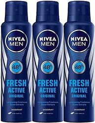 Nivea Men 48 Hour Fresh Active Deodorant, 150ml, 3 Pieces