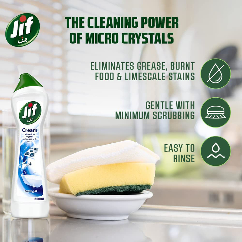 Jif Cream Cleaner Original and Jif Antibacterial Hand Dishwash, 2 Pieces, 500 + 750ml