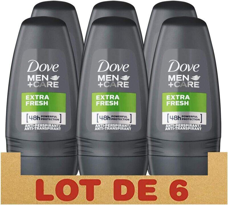 

Dove Men + Care Extra Fresh Antitranspirant Deodorant Roll-On, 50ml, 6 Pieces