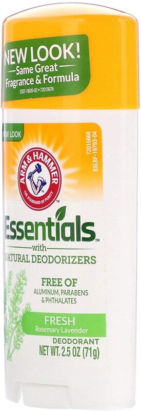 Arm & Hammer Fresh Rosemary Lavender Essentials Natural Deodorant Stick, 71 gm, 10 Pieces