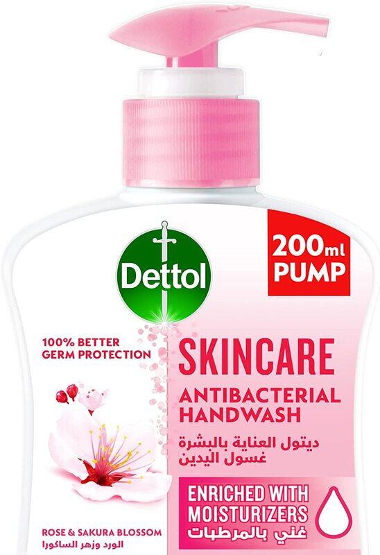 

Dettol Rose & Sakura Blossom Fragrance Skincare Hand Wash Liquid Soap, 200ml