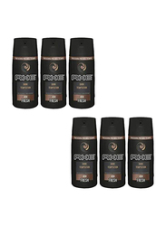 AXE Dark Temptation Body Spray Deodorant for Men, 6 x 118g