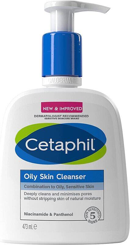 

Cetaphil Oily Skin Cleanser 473ml, Foaming, Soap Free Gel Formula For Oily Combination Skin, Removes Excess Oil And Dirt With Niacinamide, Vegan Frien