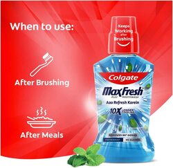 Colgate Max Fresh Peppermint Fresh Plax Antibacterial Mouthwash, 250ml, 4 Pieces