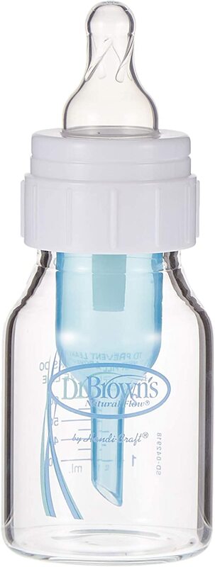 Dr. Browns Glass Baby Bottle, 2oz, Newborn, Multicolour