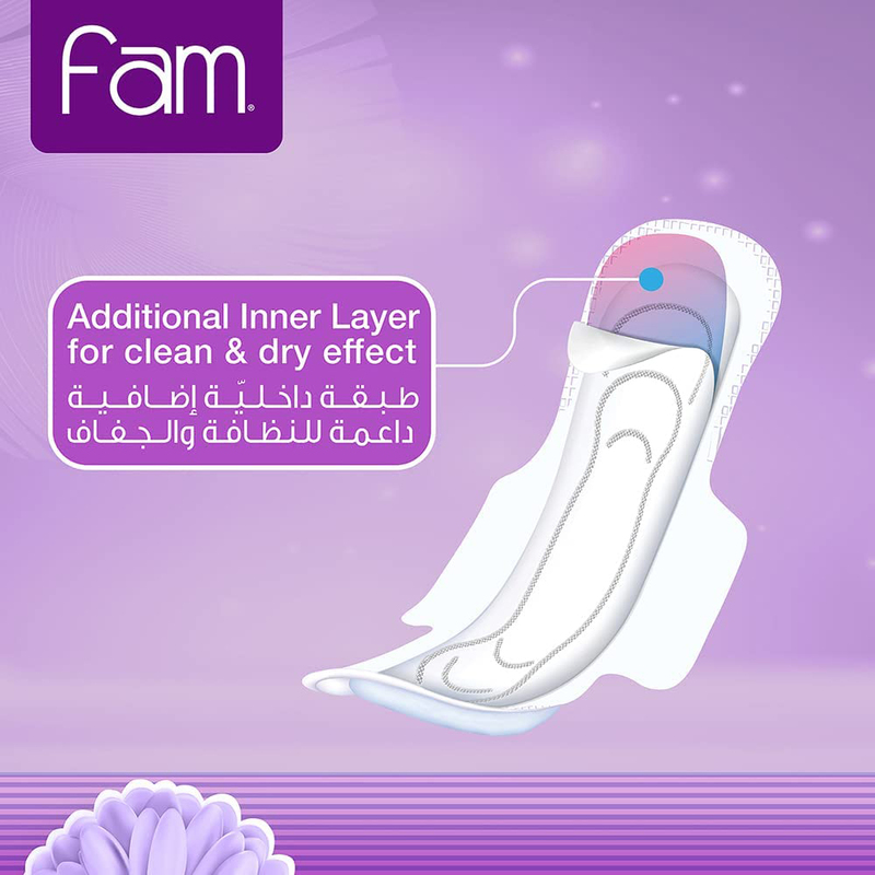 Fam Maxi Sanitary Pad Classic With Wings Normal, 10 Pads