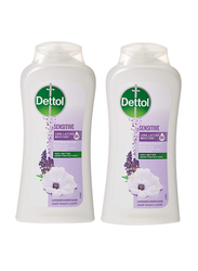 Dettol Sensitive Anti-Bacterial Lavender & White Musk Body Wash, 2 x 250ml