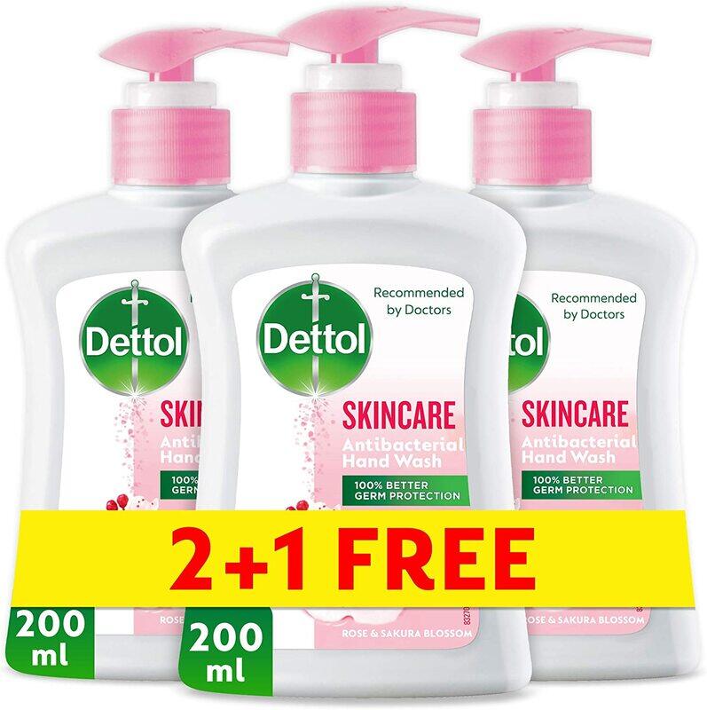 

Dettol Skincare Anti-Bacterial Liquid Hand Wash, 3 x 200ml