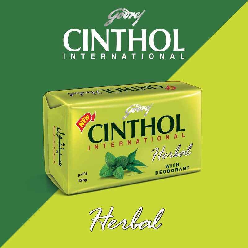 Cinthol Herbal with Deodarant Bar Soap, 125gm, 6 Pieces