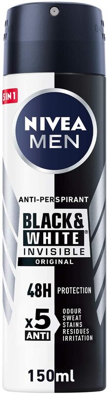 Nivea Men Black & White Invisible Protection Original Antiperspirant Spray, 150ml