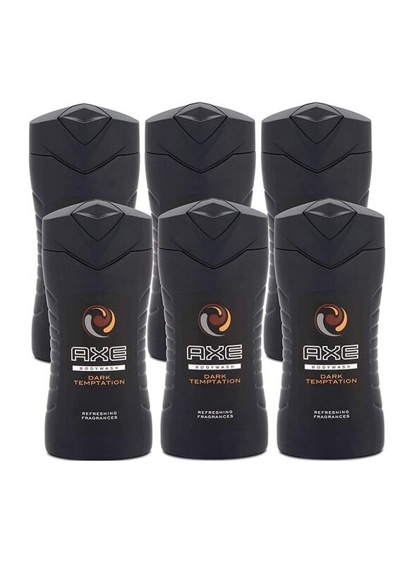 

AXE Dark Temptation Refreshing Fragrances Body Wash for Men, Black, 6 x 400ml