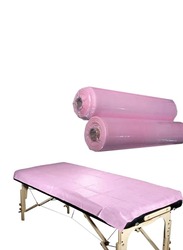 Waterproof Disposable Non-Woven Bed Sheet Roll for Spa, Massage, Tattoo and Exam Tables, Pink, 80 x 180cm, 2 x 50 Sheets