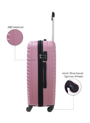 Para John 3 Pieces Hard Side ABS Luggage Trolley Set, Pink