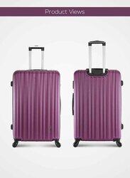 Para John 3 Pieces Lightweight ABS Hard Side Travel Luggage Trolley Bag Set with Lock Unisex, Purple