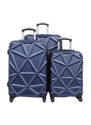 Para John 3 Pieces Matrix Trolley Luggage Set, PJTR3126, Navy Blue