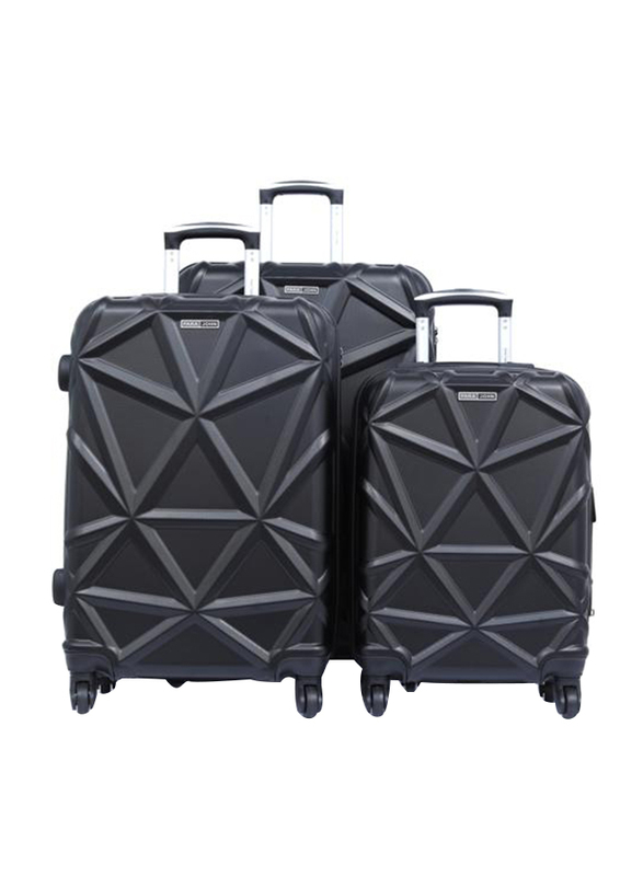 Para John 3 Pieces Matrix Trolley Luggage Set, PJTR3126, Black