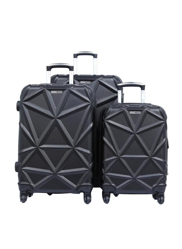 

Para John 3 Pieces Matrix Trolley Luggage Set, PJTR3126, Black