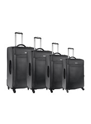 Para John 4 Pieces Travel Luggage Suitcase Trolley Set, Black