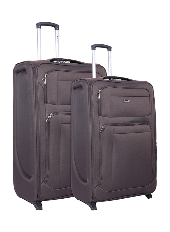 

Abraj 2 Pieces Soft Trolley Luggage Bags Set, Black