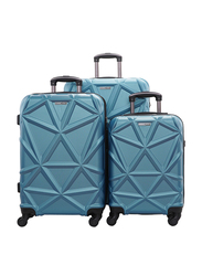 Para John 3 Pieces Hard Side ABS Luggage Trolley Set, Blue