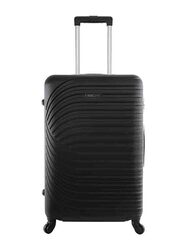 Para John 2-Piece Single Size Large Checked Travel Trolley Luggage Bag Set, Black