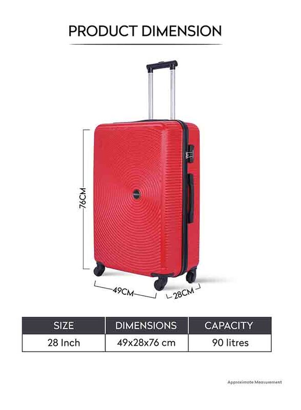 Para John Single Size Checked-in Trolley Luggage Bag, 28-inch, Red