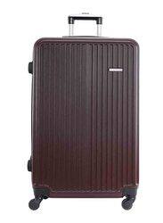 Para John Single Size Large Checked Travel Trolley Luggage Bag, Brown