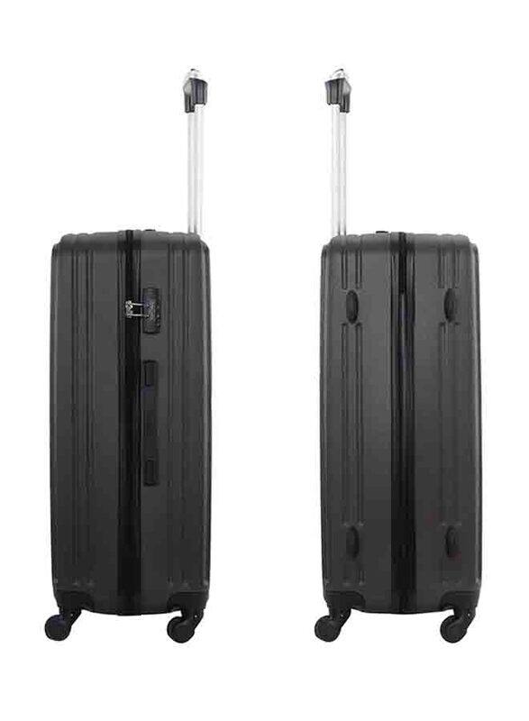 Para John Single Size Large Checked Travel Trolley Luggage Bag, Grey