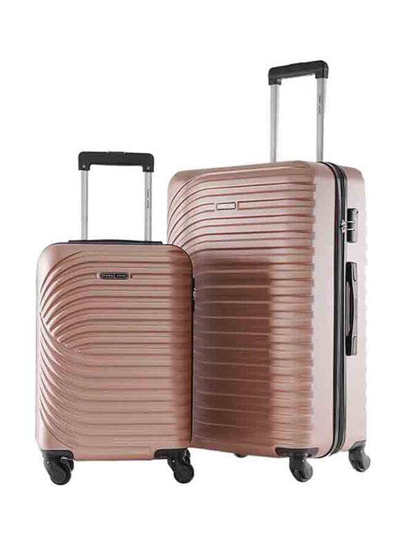 Para John 2-Piece Travel Trolley Luggage Bag Set, Rose Gold