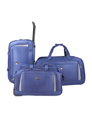 Abraj 3 Pieces 2 Wheel Travel Duffle Bag, Navy Blue