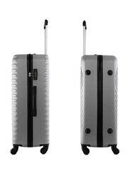 Para John 2-Piece Single Size Large Checked Travel Trolley Luggage Bag Set, Grey