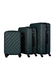 Para John 3 Pieces ABS Luggage Trolley Set, Army Green