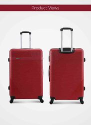 Para John 3 Pieces Lightweight ABS Hard Side Travel Luggage Trolley Bag Set with Lock Unisex, Red
