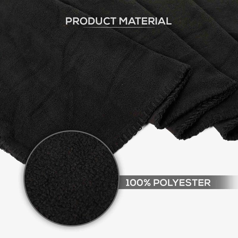 Para John 100% Polyester Travel Blanket, Black