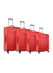 Para John 4 Pieces Travel Luggage Suitcase Trolley Set, Red