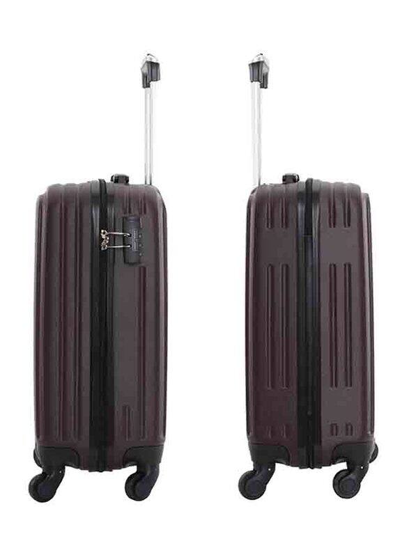 Para John Single Size Large Checked Travel Trolley Luggage Bag, Brown