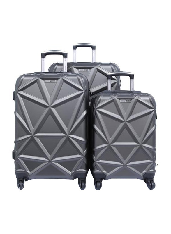 Para John 3 Pieces Matrix Trolley Luggage Set, PJTR3126, Dark Grey